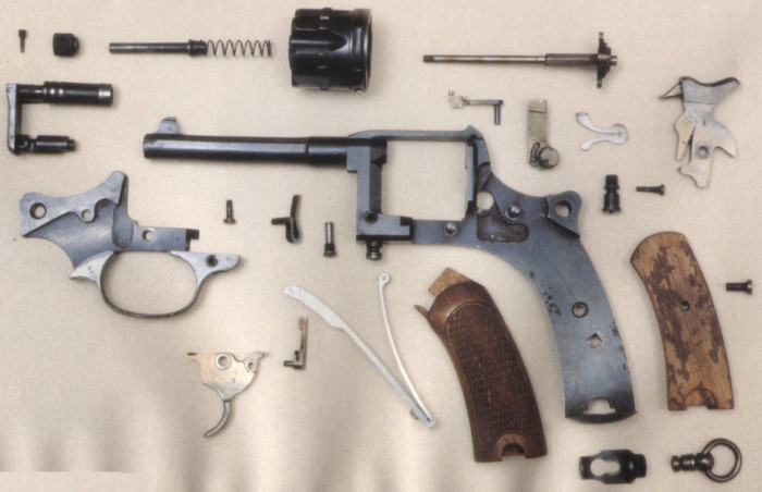 Vue éclatée du revolver 1892