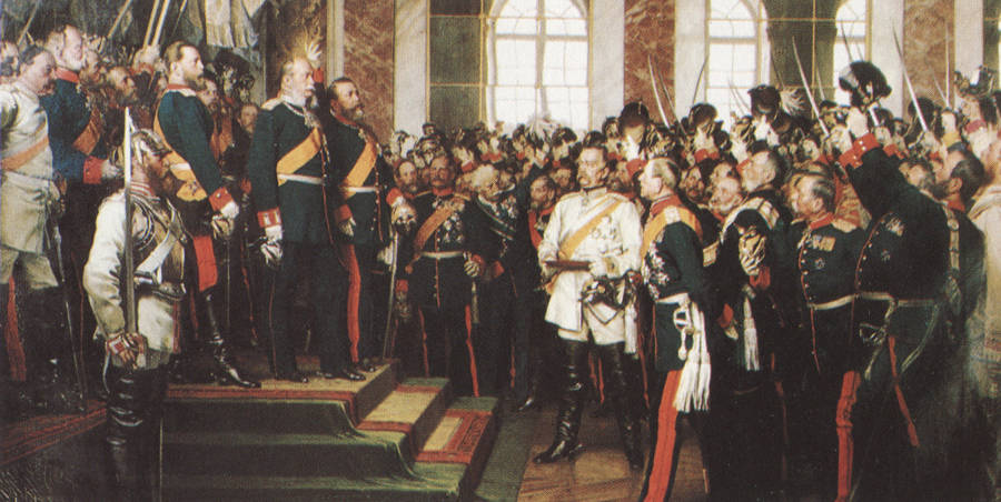 Proclamation du Reich en 1871 dans la galerie des glaces à Versailles