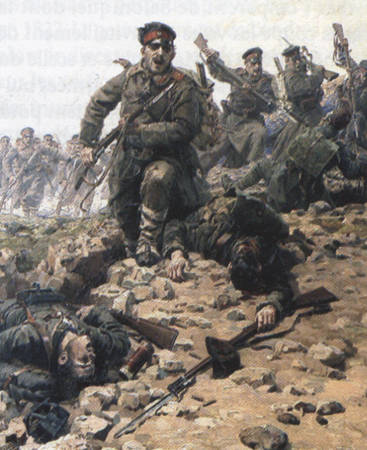 Infanterie bulgare à l'assaut des lignes turques
