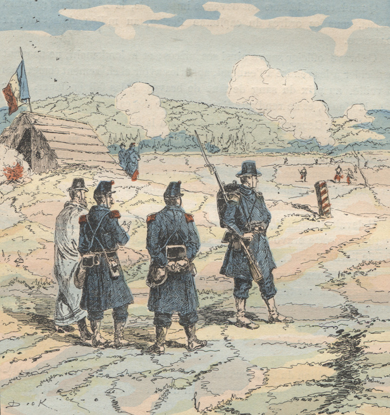 Poste de soldats belges en avant de Bouillon