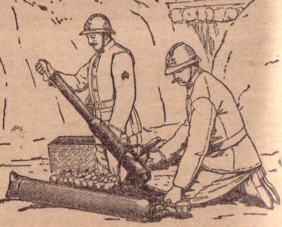 Cartouche propulsive de mortier ? Obusier-brandt-1916