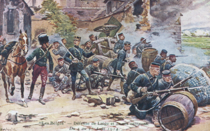Soldats belges défendant Liège